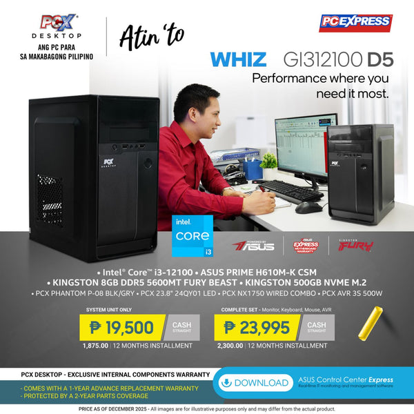 PCX LFH WHIZ (GI312100) D5 Intel® Core™ i3 Desktop - Powered By ASUS