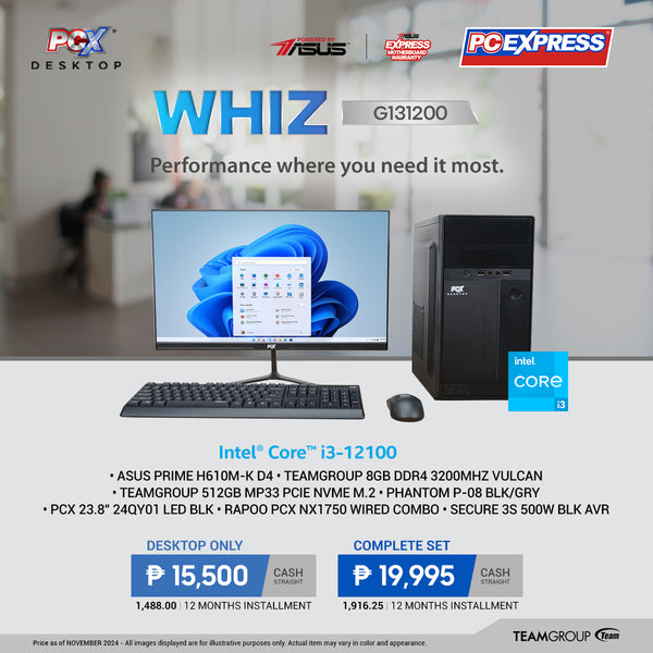 PCX LFH WHIZ (GI31200) Intel® Core™ i3 Desktop Package - Powered By ASUS