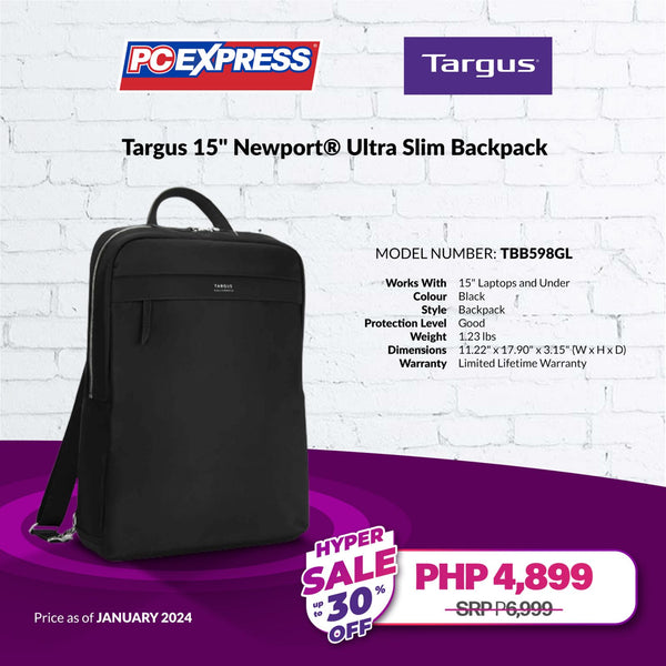 Targus 15-inch Newport Ultra Slim Backpack (Black)