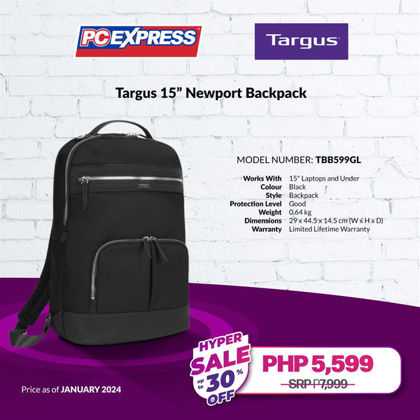 Targus Newport 15-inch Laptop Backpack (Black)