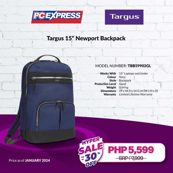 Targus Newport 15-inch Laptop Backpack (Navy)
