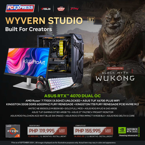 PCX GFH WYVERN STUDIO (R7) GeForce RTX™ 4070 Dual OC Desktop - Powered by ASUS