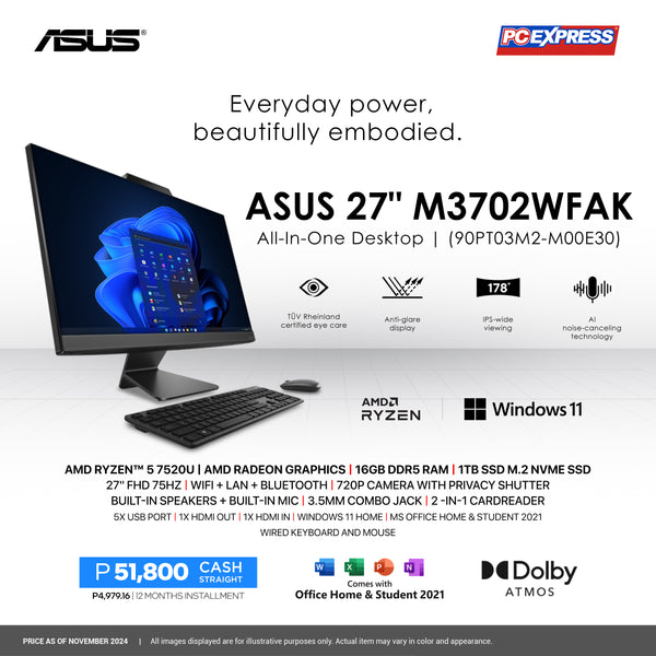 ASUS M3402WAFAK (90PT03M2-M00E30) 27" All-In-One Desktop