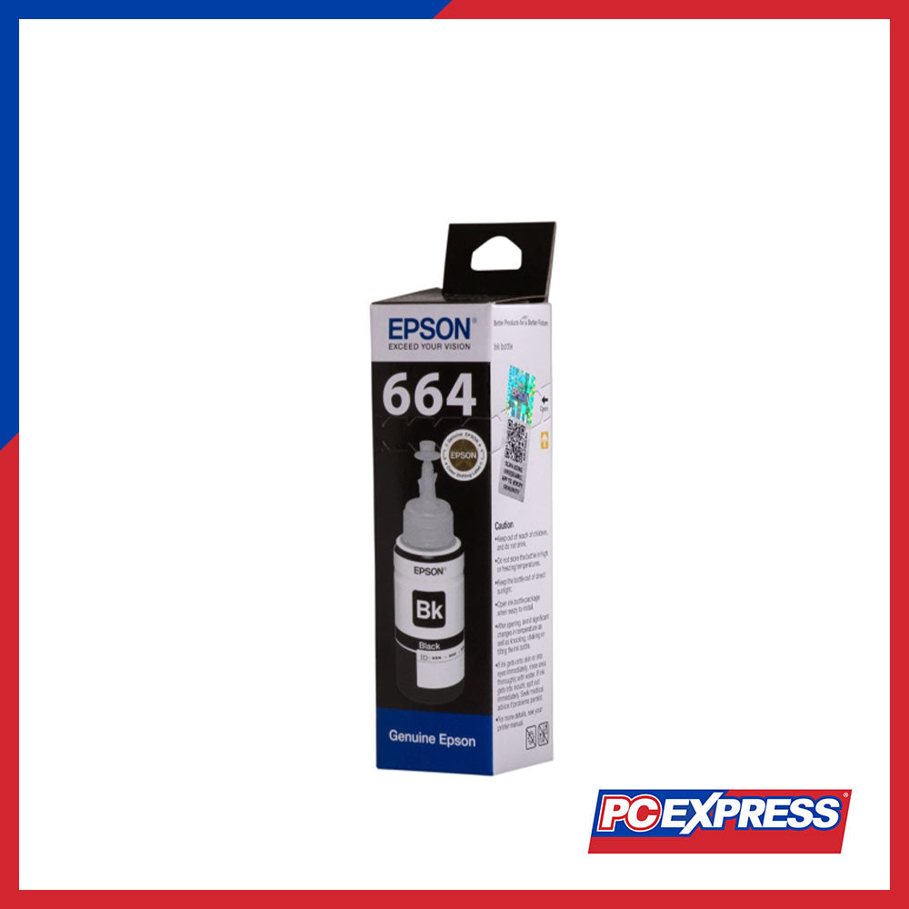 Epson 664 Black Ink Bottle - (T6641 Ecotank Printer Cartridge)