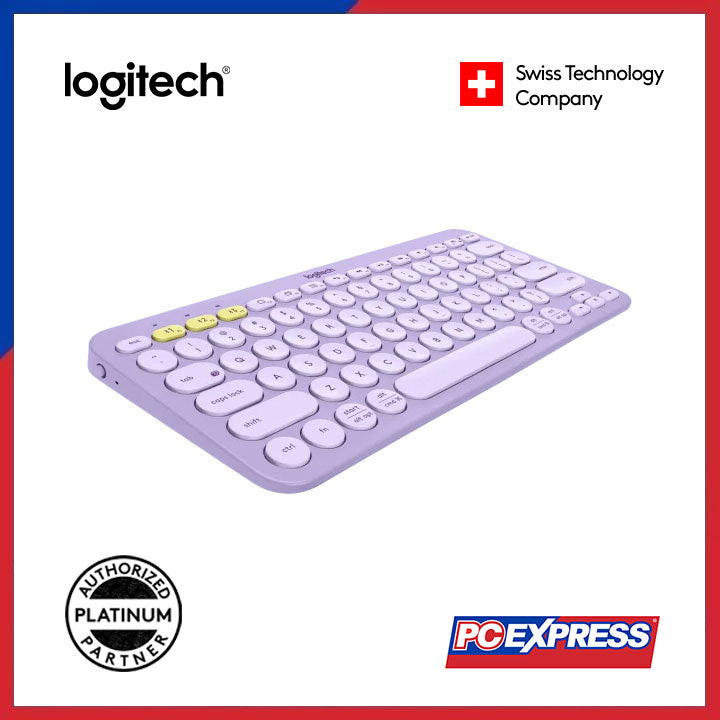 LOGITECH K380 Multi-Device Bluetooth Keyboard (Lavander Lemonade) - PC Express