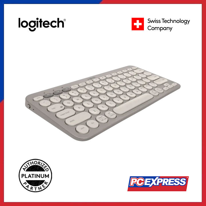 LOGITECH K380 Multi-Device Bluetooth Keyboard (Sand) - PC Express