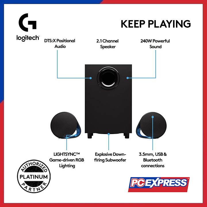 LOGITECH G560 LIGHTSYNC 2.1 Gaming Speaker (Black) - PC Express