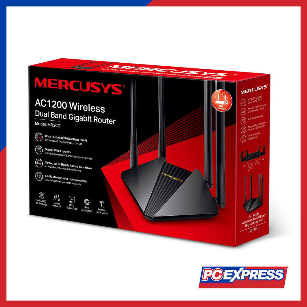 MERCUSYS MR30G AC1200 Wireless Dual Band Gigabit Router – PC Express