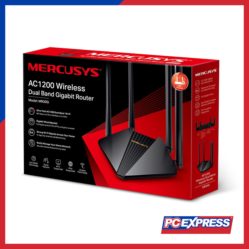 MERCUSYS MR30G AC1200 Wireless Dual Band Gigabit Router - PC Express