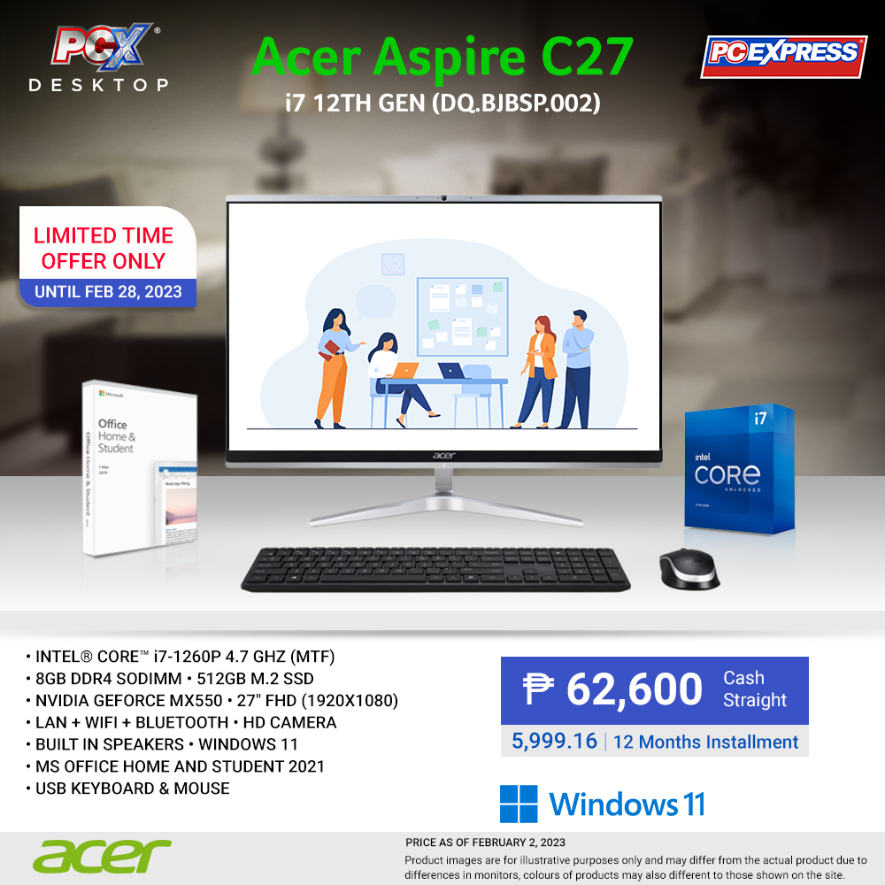 PCX LFH ASPIRE C27 GeForce MX550 Intel® Core™ i7 Desktop Package