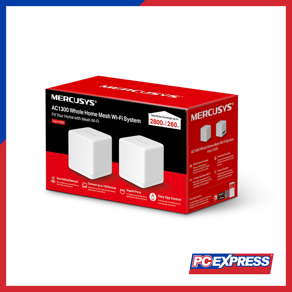MERCUSYS Halo H30G AC1300 Whole Home Mesh Wi-Fi System (2-Pack) - PC Express
