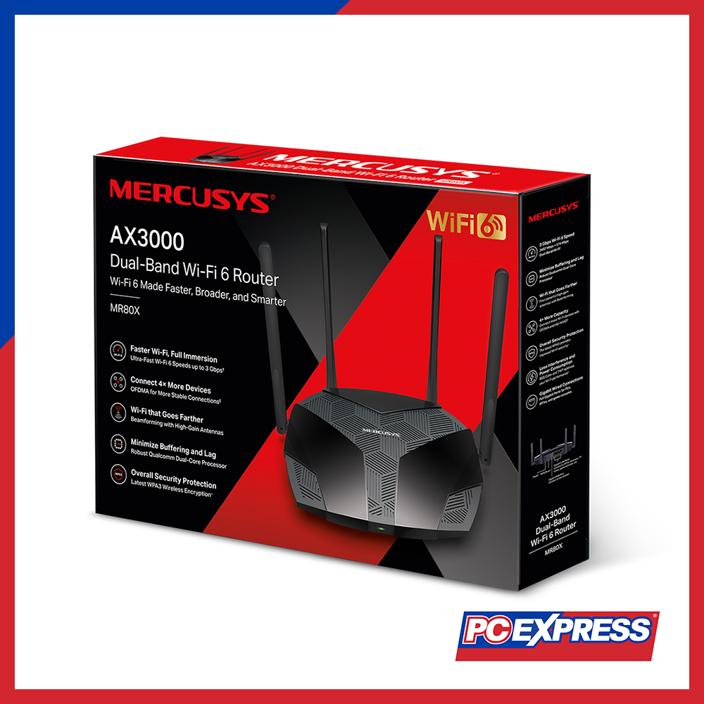MERCUSYS MR80X AX3000 Dual-Band Wi-Fi 6 Router - PC Express